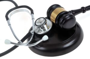 A stethoscope and a judge's gavel.
