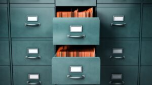 Records stored without adequate protection in an unsecured filing cabinet