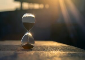 An hourglass that represents the time limit for a medical negligence claim.