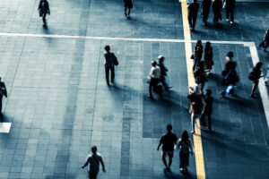 People walking in a council controlled area.