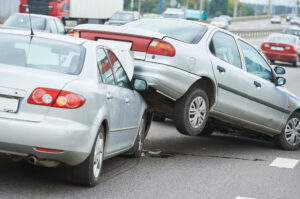 Two vehicles have had a car accident.